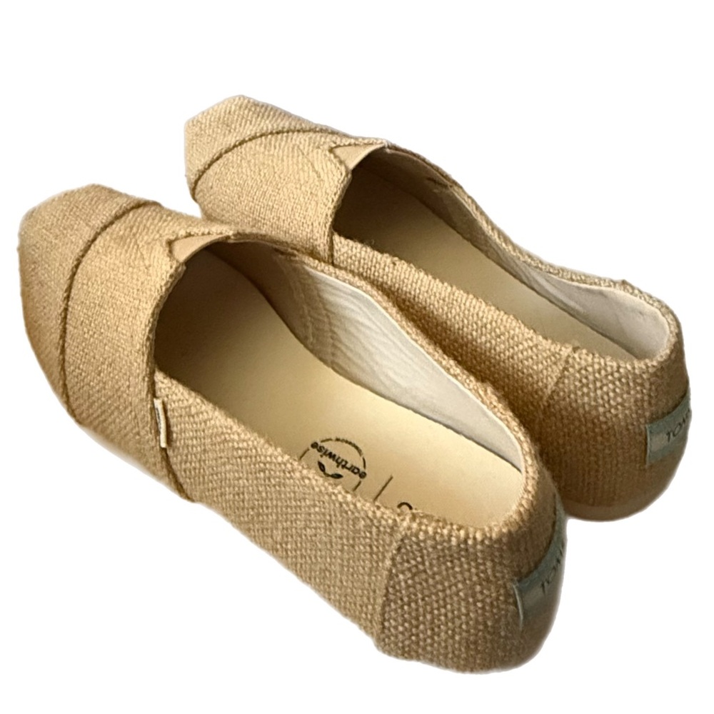 TOMS Earthwise Tan Slip-On Flats | Sustainable Casual Canvas Shoes - Picture 3 of 6